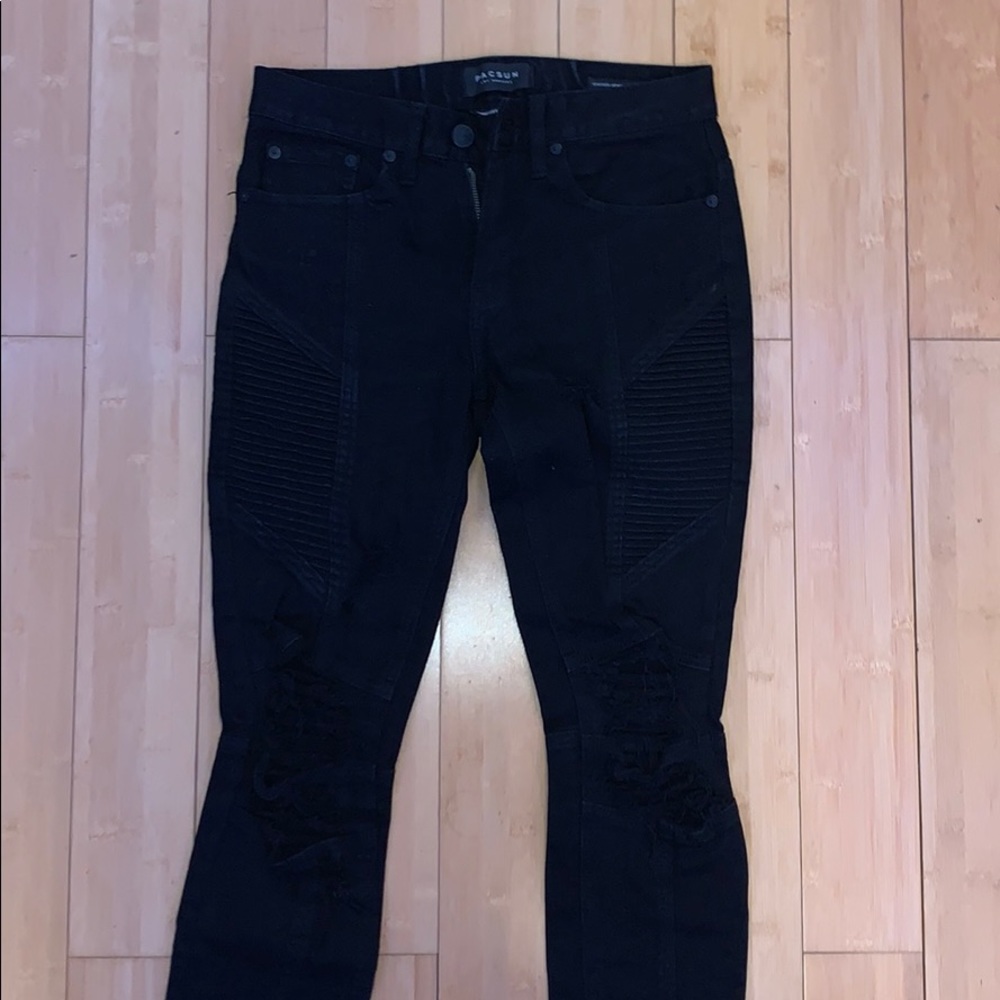 Pacsun distressed black skinny jeans
